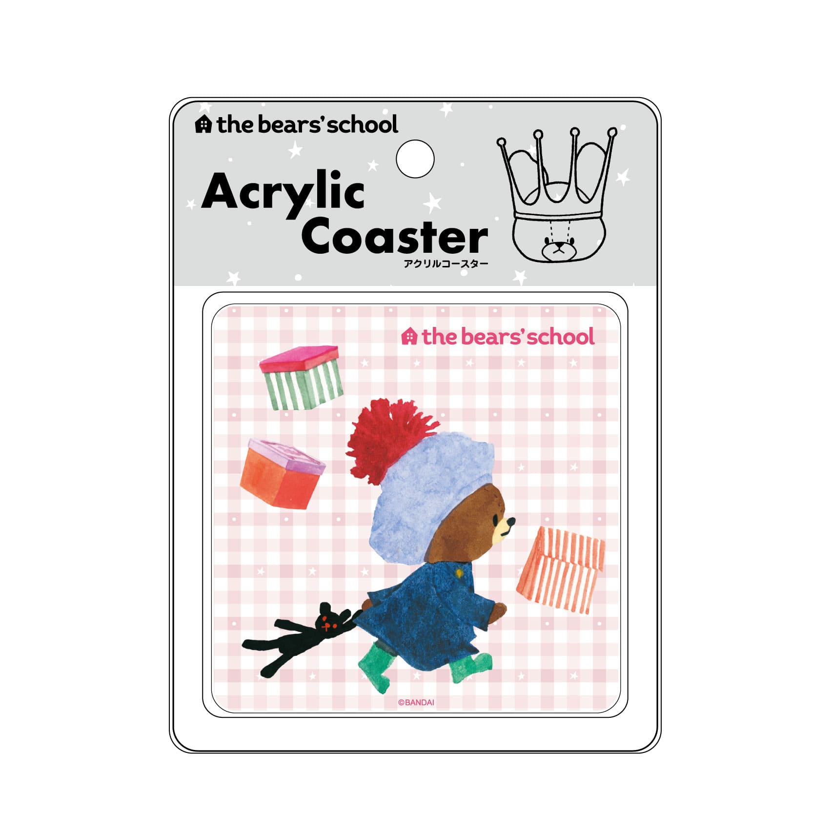 アクリルコースター　チェック（ピンク）