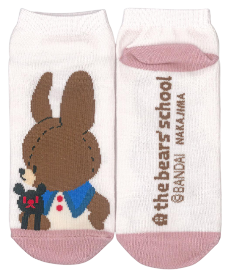 ソックス　くまのがっこう　サイドウェイ（ピンク・ブルー）