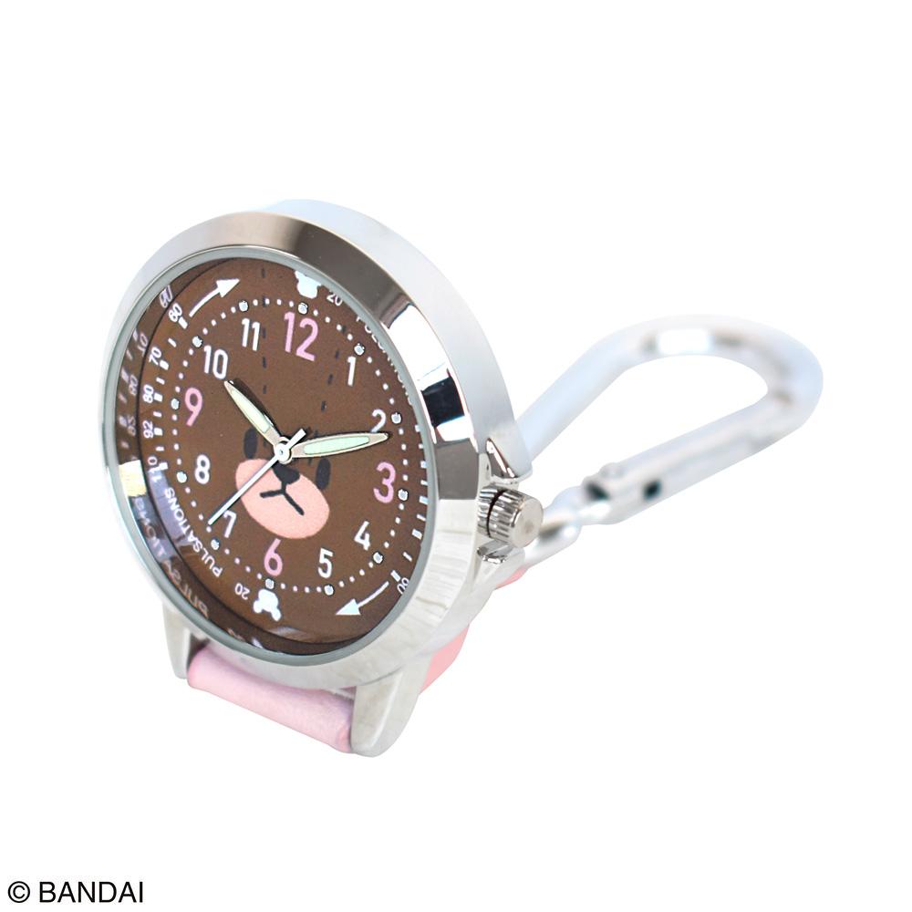 カラビナ付きウォッチ　ジャッキーフェイス　ピンク