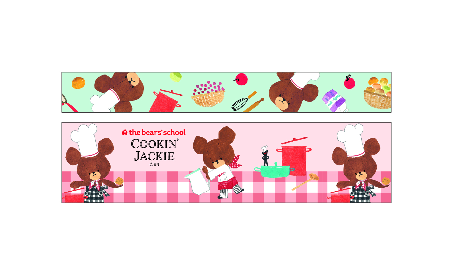 マスキングテープセット_クッキンジャッキー（ピンク）