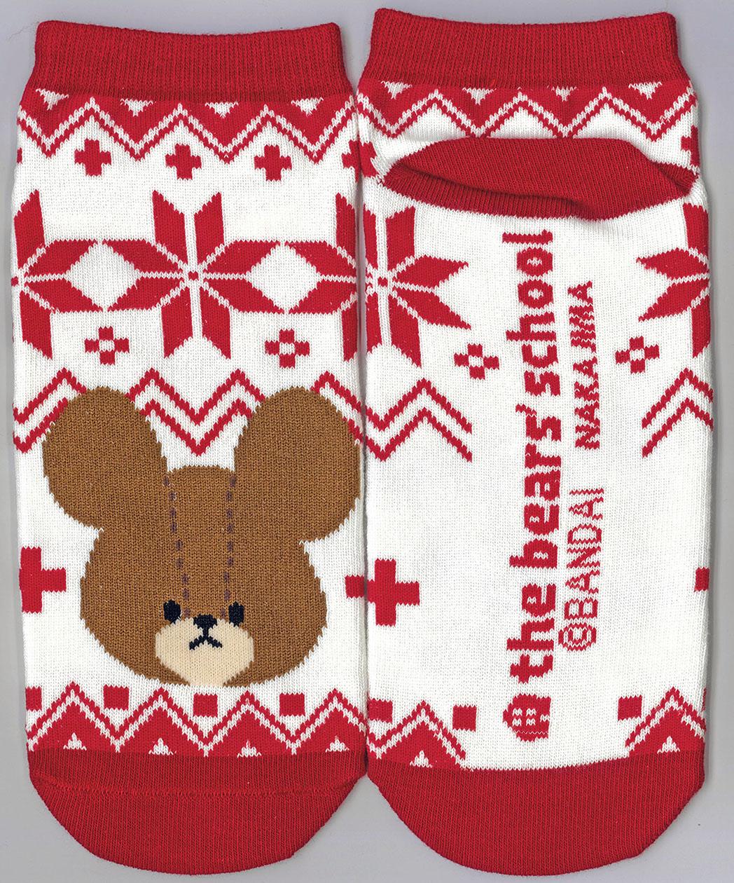 レディースソックス　ノルディック（ネイビー・グレー・レッド）