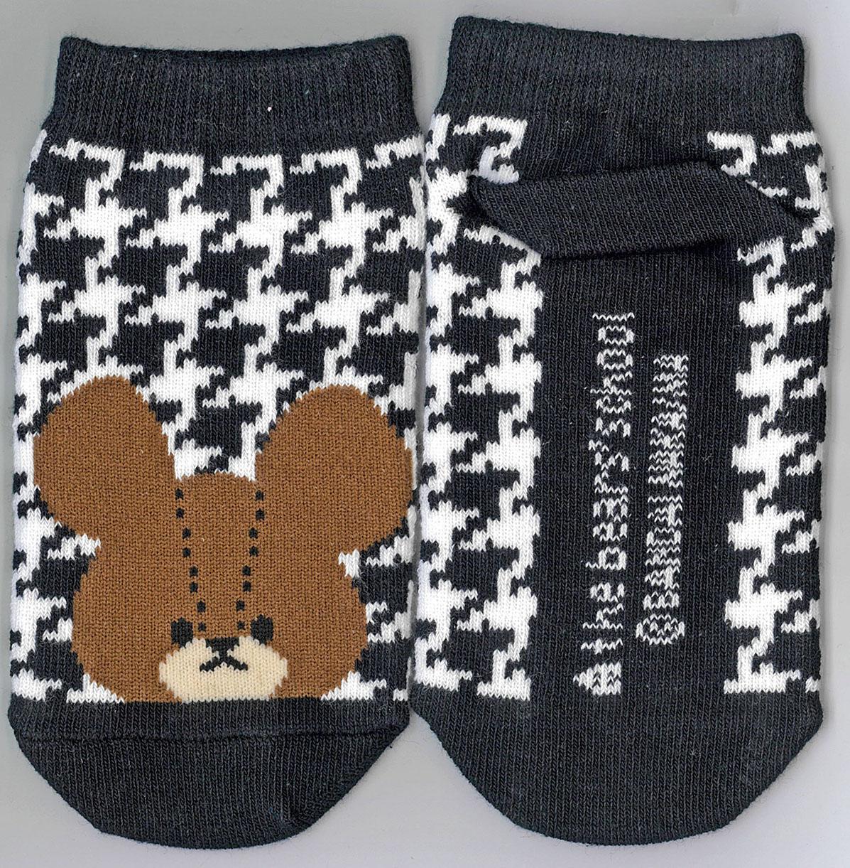 くまのがっこうキッズソックス千鳥格子