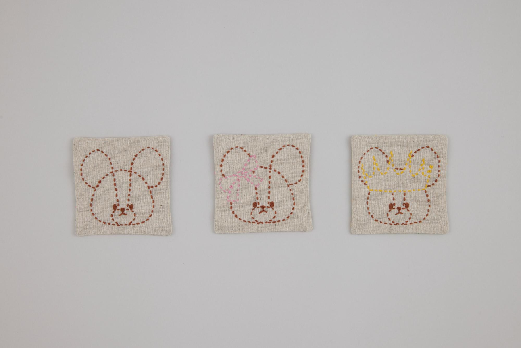 ジャッキーの刺し子こもの3種のコースター