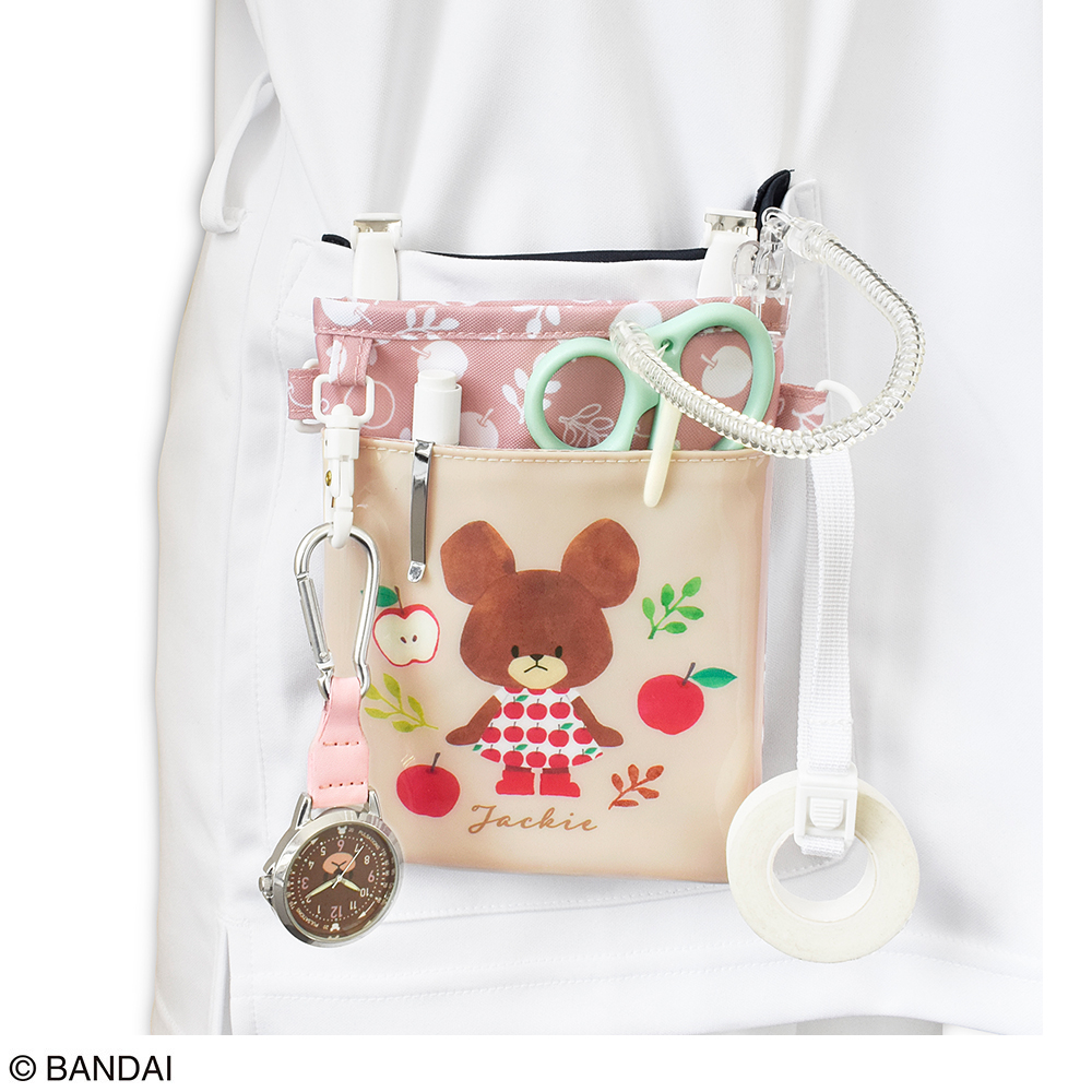 3WAYソフトペンポーチ　アップルガール　ベージュピンク